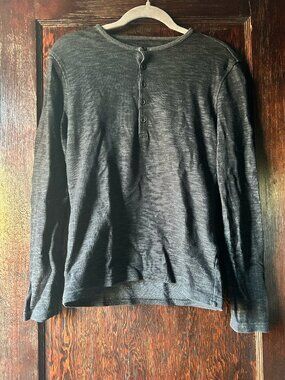 John Varvatos USA Charcoal Thermal Henley Size Small